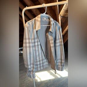 Burberry Beige and Gray Check Jacket